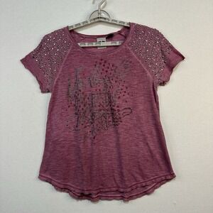 Harley Davidson Women's Large Short Sleeve Shirt Rhinestones Motorcycle Babe